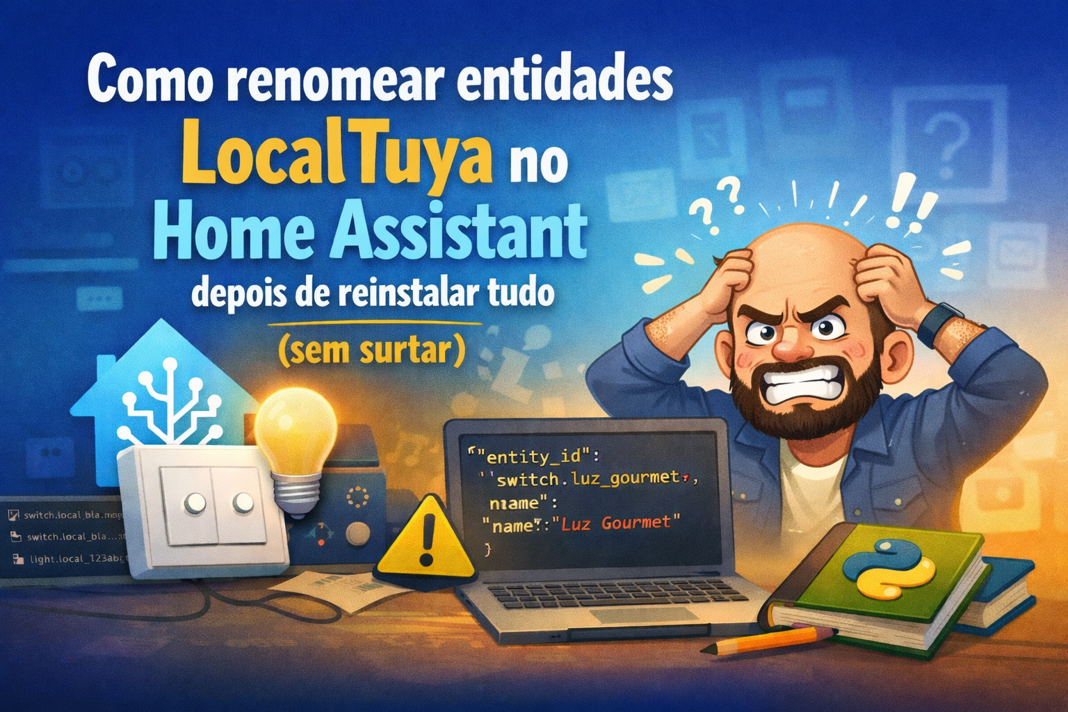 Como renomear entidades LocalTuya no Home Assistant depois de reinstalar tudo (sem surtar)